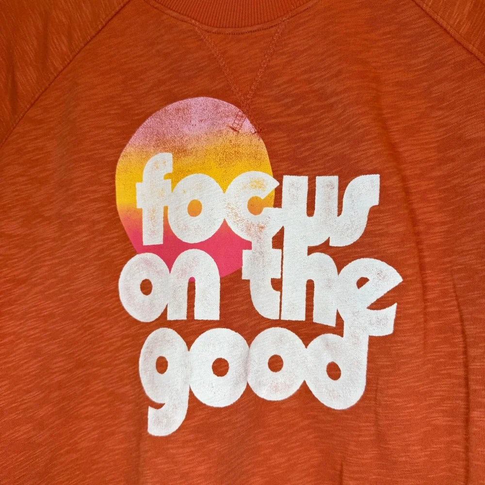 Kids Old Navy Orange Focus On The Good Graphic Sweatshirt Top‎ Size L 10/12